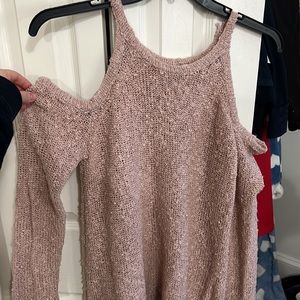 Off the shoulder sweater with open back